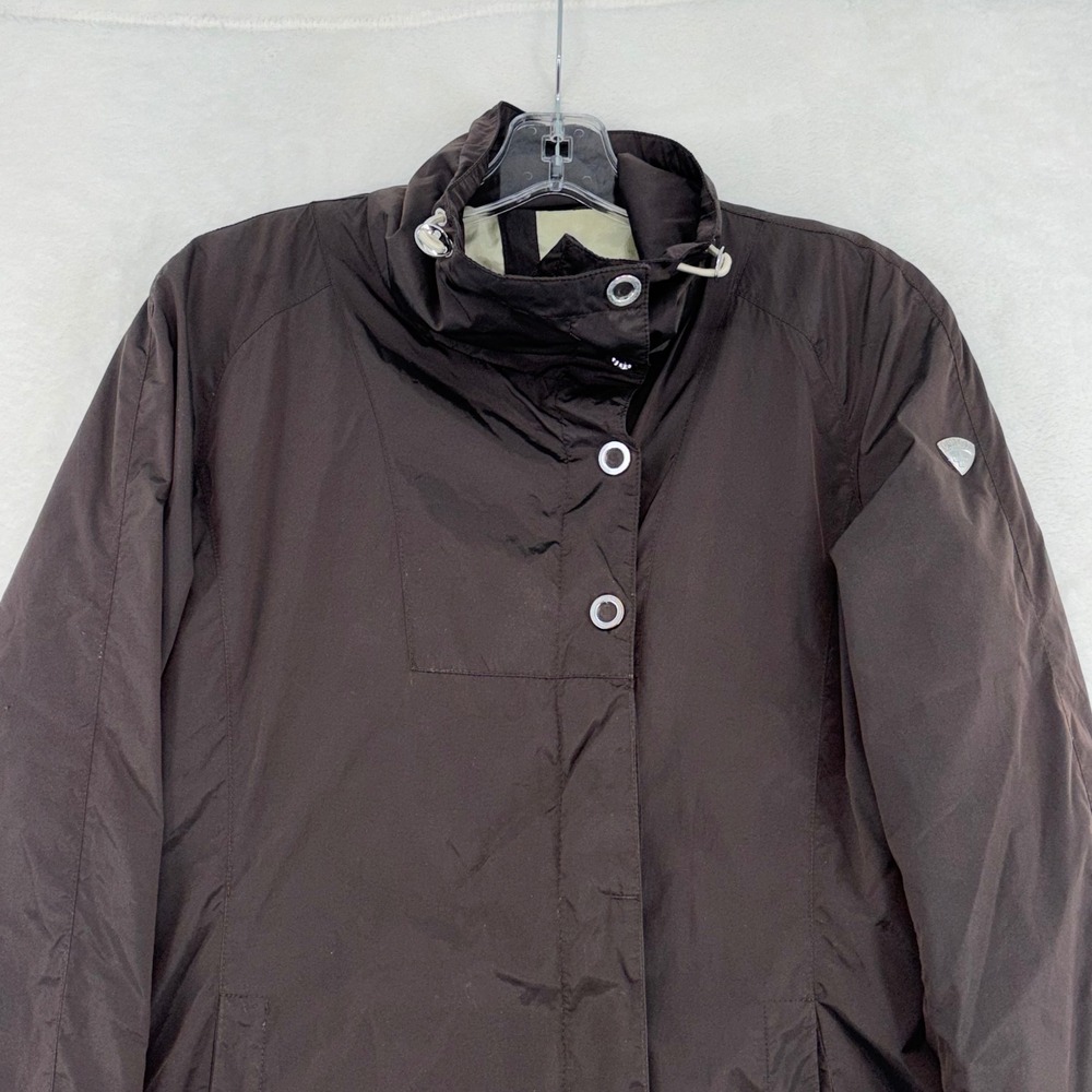 VTG Post Card Italy Women Brown Funnel Neck Lightweight Jacket Coat Size 4 Small
